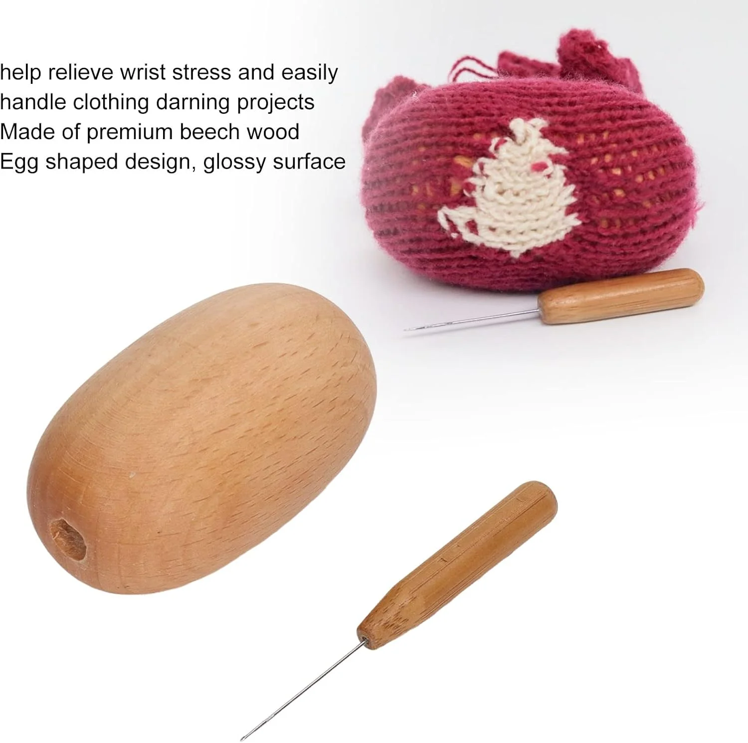 ابزار رفو XBAILAZ مدل تخم مرغی، ابزار رفو جوراب، ابزار خیاطی به همراه سوزن برای لباس