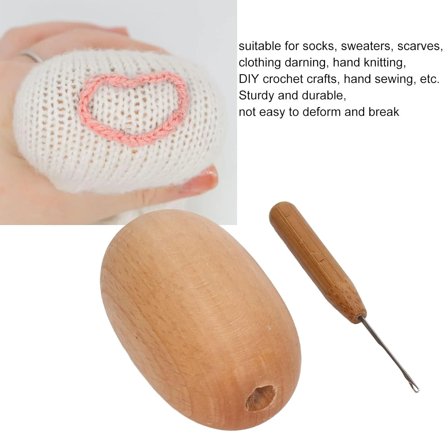 ابزار رفو XBAILAZ مدل تخم مرغی، ابزار رفو جوراب، ابزار خیاطی به همراه سوزن برای لباس