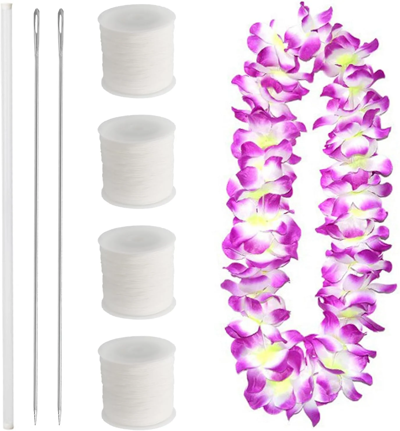 ست سوزن لی Wzttdm، 2 عدد سوزن خیاطی فوق العاده بلند 35 سانتی متری، 4 رول نخ سوزن لی، 1 عدد لوله نگهداری سوزن لی، سوزن های روکش دوزی بلند برای ساخت تاج گل فارغ التحصیلی هاوایی مالایی DIY ست سوزن لی Wzttdm، 2 عدد سوزن خیاطی فوق العاده بلند 35 سانتی متری، 4 رول نخ سوزن لی، 1 عدد لوله نگهداری سوزن لی، سوزن های روکش دوزی بلند برای ساخت تاج گل فارغ التحصیلی هاوایی مالایی DIY