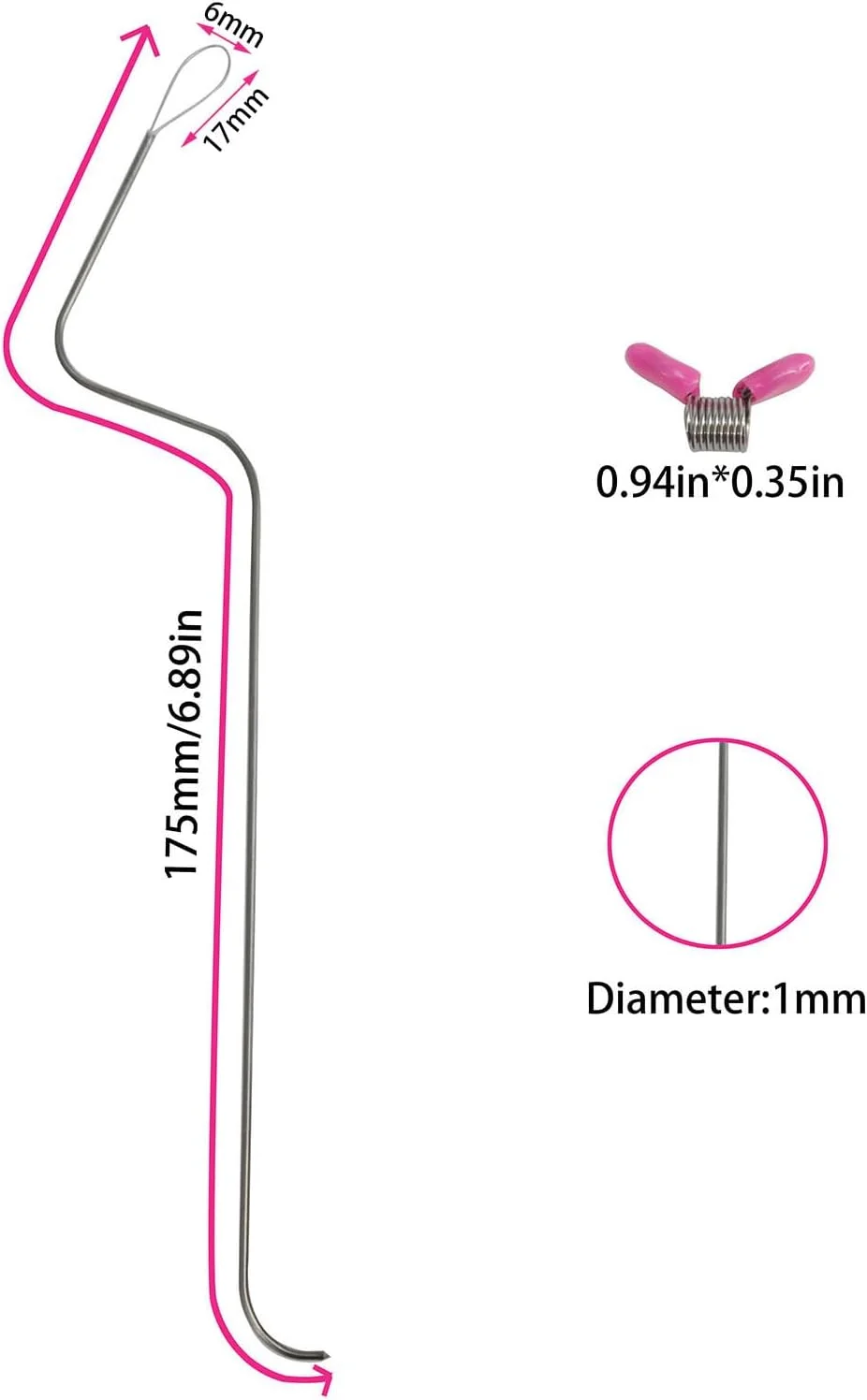 XGNG 1 ست (6 عددی) سوزن های مهره دار منحنی شکل، شامل سوزن مهره دار چرخشی، سوزن مهره دار مستقیم و نخ کش برای ساخت جواهرات، گلدوزی پولک دوزی، کاردستی DIY
