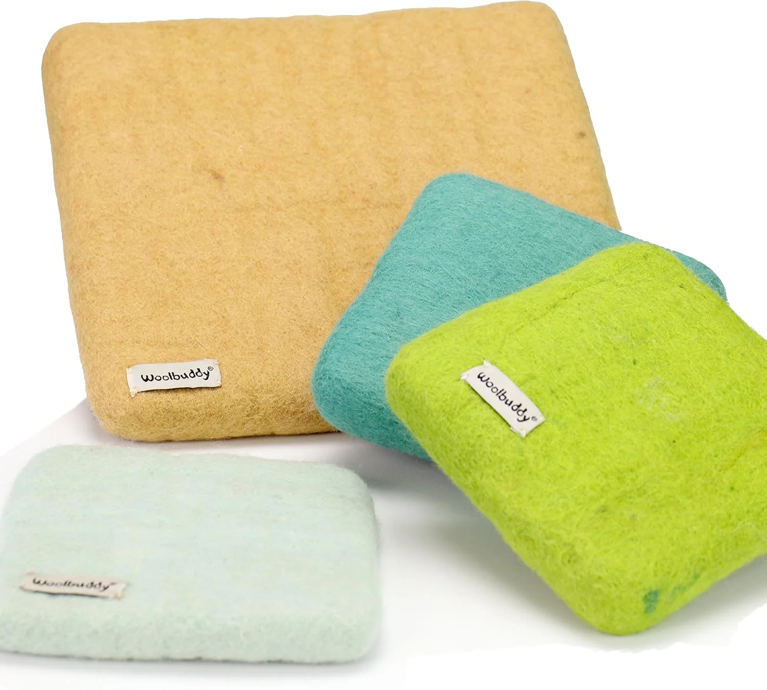 پد نمد دوزی Woolbuddy بزرگ، دست ساز و بدون ضایعات پشم، پایه نمد دوزی متراکم و معمولی، لوازم نمد دوزی (زرد)