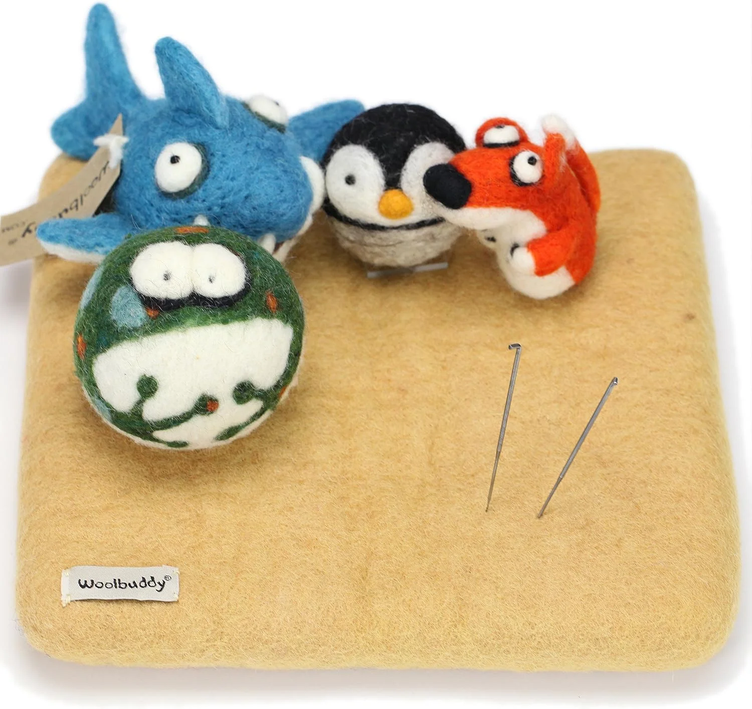 پد نمد دوزی Woolbuddy بزرگ، دست ساز و بدون ضایعات پشم، پایه نمد دوزی متراکم و معمولی، لوازم نمد دوزی (زرد)