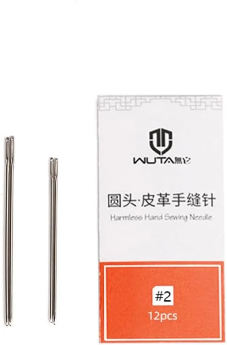 سوزن های چرم دوزی WUTA، 24 عدد سوزن نوک گرد، سوزن های چرمی چشم بزرگ، سوزن های خیاطی استیل ضد زنگ برای خیاطی دستی، صنایع دستی چرمی (S+L)
