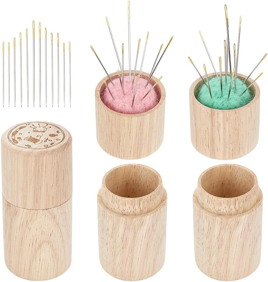 جعبه سوزن خیاطی WEBEEDY با ظرفیت بالا، قابل حمل، با 24 سوزن گلدوزی برای خیاطی و گلدوزی، 8.6 x 4 سانتی متر (صورتی، سبز)