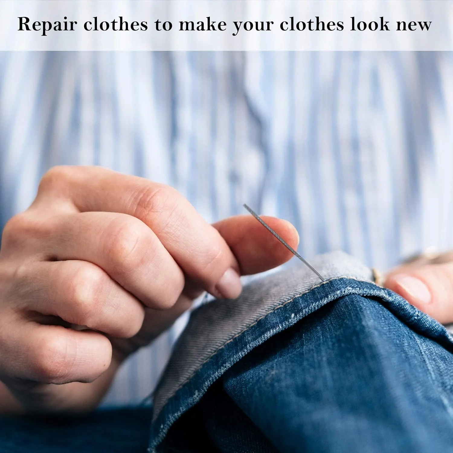 ویلباند 12 عدد سوزن تعمیر پارگی، ابزار تعمیر خیاطی، ابزار تعمیر بافتنی و پارچه، سوزن دوخت چرم برای لباس، پرده و پارچه های بافتنی (0.03 x 2.36 اینچ)