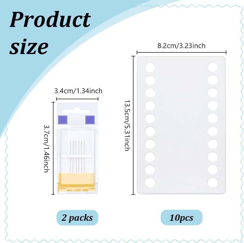 مجموعه سوزن های گلدوزی WEBEEDY شامل 12 عدد سوزن گلدوزی برای خیاطی دستی، 2 بسته سوزن های خیاطی سایز 24-26 با چشم بزرگ به همراه 10 عدد کارت نگهدارنده نخ برای پروژه های کاردستی و گلدوزی