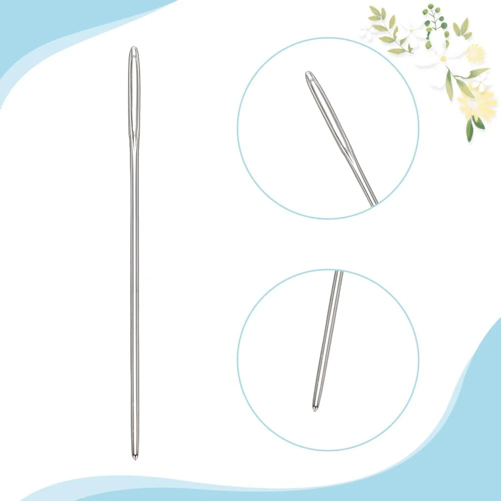 مجموعه سوزن های گلدوزی WEBEEDY شامل 12 عدد سوزن گلدوزی برای خیاطی دستی، 2 بسته سوزن های خیاطی سایز 24-26 با چشم بزرگ به همراه 10 عدد کارت نگهدارنده نخ برای پروژه های کاردستی و گلدوزی