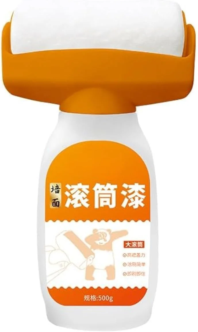 غلطک رنگ ترمیم دیوار Associationi، رنگ ترمیم دیوار با برس غلطکی، رنگ ترمیم دیوار بطری نارنجی غلطکی، برس غلطکی آشپزخانه، اتاق نشیمن، توالت، اتاق خواب Soptec (سفید)