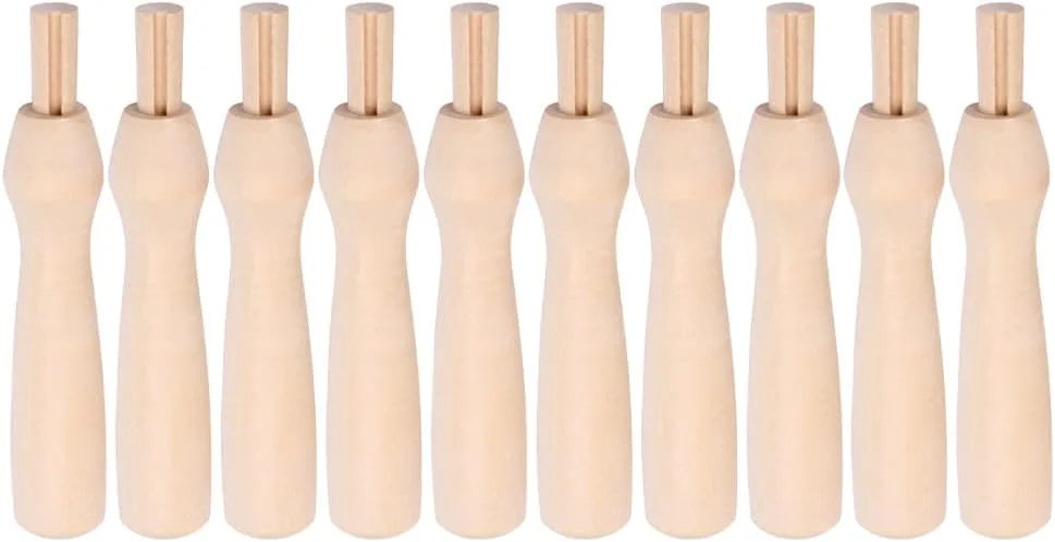 VICASKY 10 عدد دسته چوبی برای سوزن های نمد دوزی، دسته سوزن پانچ، دسته چوبی سوزن پوکر، دسته سوزن گلدوزی، جایگزین برای ابزارهای نمد دوزی سوزنی