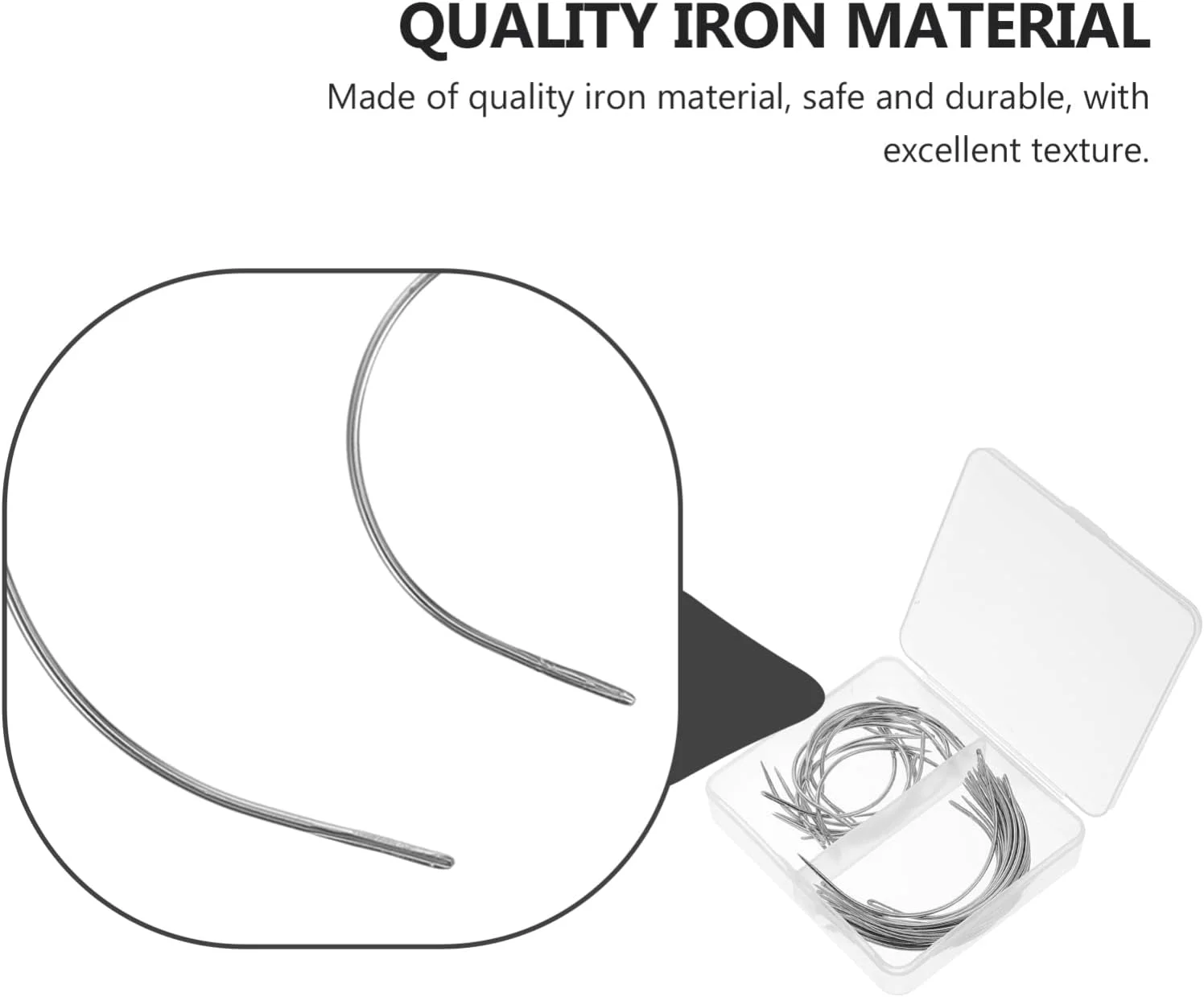 سوزن های بافتنی واکیوم، 40 عدد سوزن چرمی منحنی، سوزن های خیاطی دستی، سوزن های بافتنی فلزی، پین ساخت صنایع دستی برای تعمیر چرم، فرش، بوم، کلاه گیس بافته شده