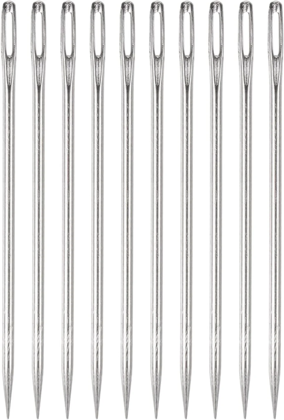 یوکسل 10 عدد سوزن روکش مبلمان 4 اینچی، سوزن های دوخت چشم بزرگ، سوزن های خیاطی دستی مستقیم فولاد ضد زنگ برای خیاطی دستی خانگی چرم، ملیله دوزی، تاپستری، تسمه، فرش