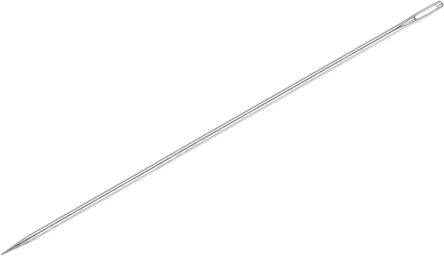 سوزن های روکش دوزی یوکسل 8 اینچی، سوزن های دوخت چشم بزرگ، سوزن های خیاطی دستی مستقیم فولاد ضد زنگ برای خیاطی دستی خانگی چرم، ملیله دوزی، تافتینگ، تسمه، فرش