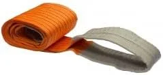 بند اسلینگ بالابر تسمه ای KNP، تسمه پلی استر سنگین و قوی با چشم و چشم. (10 تن 8 متر (2 لایه)) نارنجی