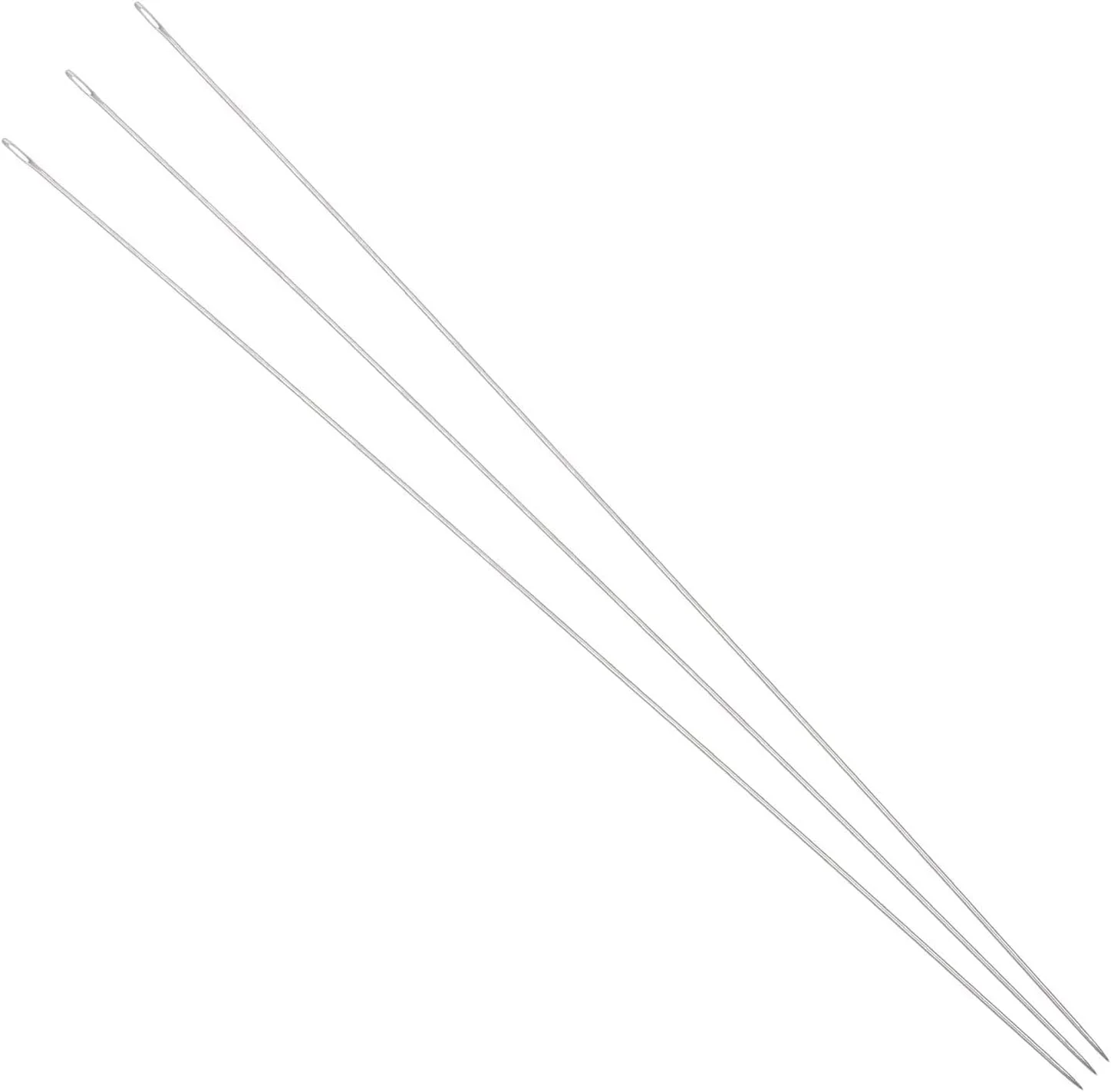 سوزن های خیاطی مستقیم بلند استیل ضد زنگ یونیفیز 120 میلی متر در 0.55 میلی متر، سوزن های مهره دوزی گلدوزی برای نخ کاردستی DIY، 25 عدد