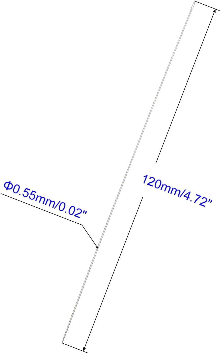 سوزن های خیاطی مستقیم بلند استیل ضد زنگ یونیفیز 120 میلی متر در 0.55 میلی متر، سوزن های مهره دوزی گلدوزی برای نخ کاردستی DIY، 25 عدد