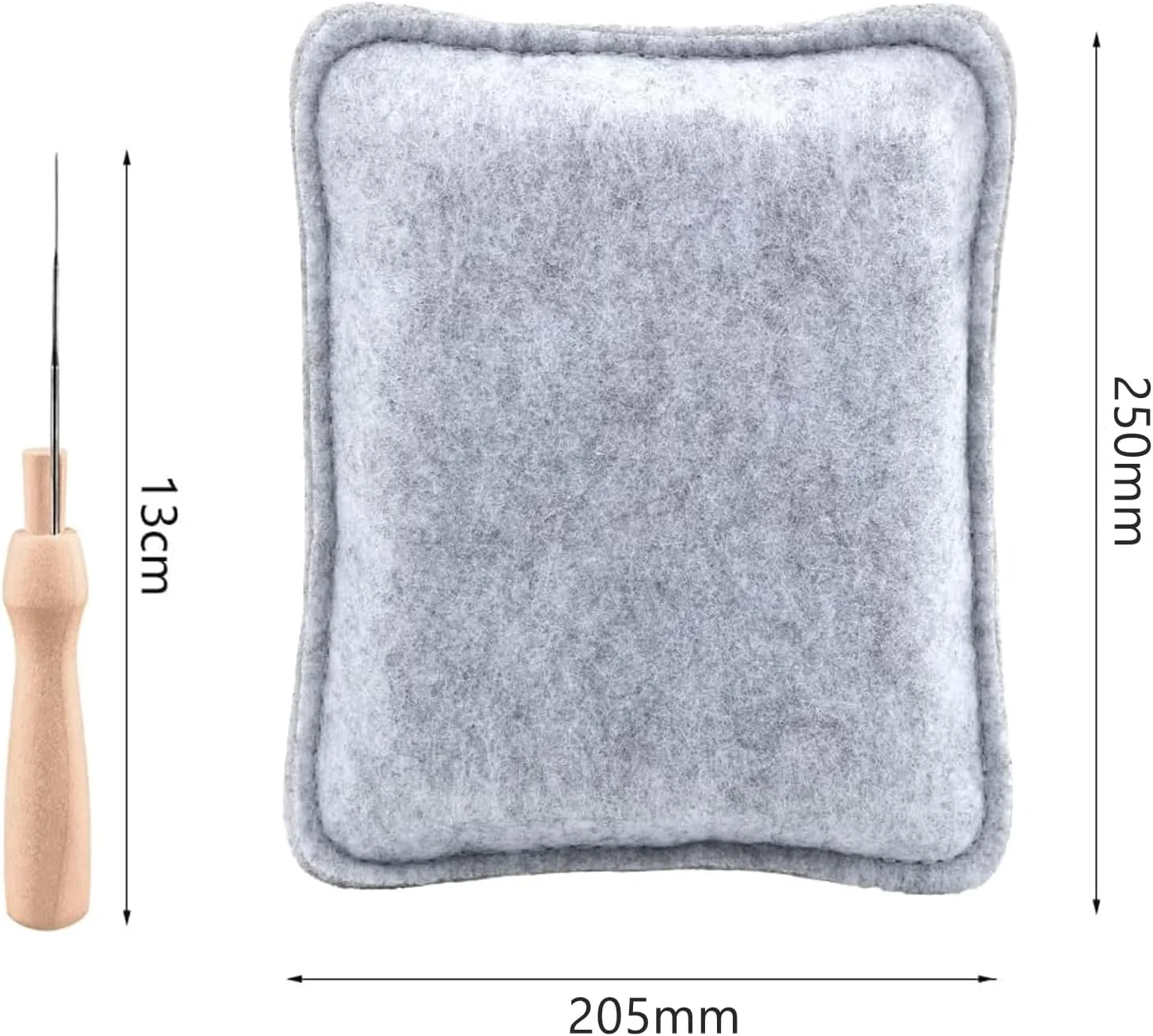 زیرانداز نمدی، بسته 2 عددی زیرانداز نمدی، زیرانداز برای نمد مالی خشک، پد برای نمد سوزنی، ست ابزار نمد سوزنی با سوزن های نمدی برای مجموعه ابزار نمد پشمی مبتدی 20.5 x 25 سانتی متر، خاکستری