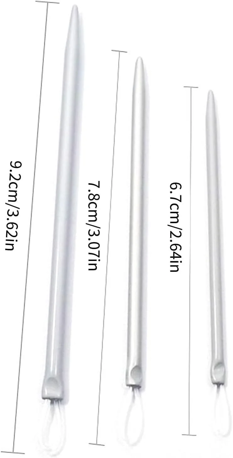 سوزن نخ کن سیم نایلونی نقره ای 3 عددی، سوزن بافندگی چشم بزرگ، سوزن نخ بافتنی برای خیاطی و لوازم جانبی هنرهای دستی پارچه ای، سوزن های نخ بزرگ چشم، سوزن های نخ، قابل استفاده در تنظیمات مختلف