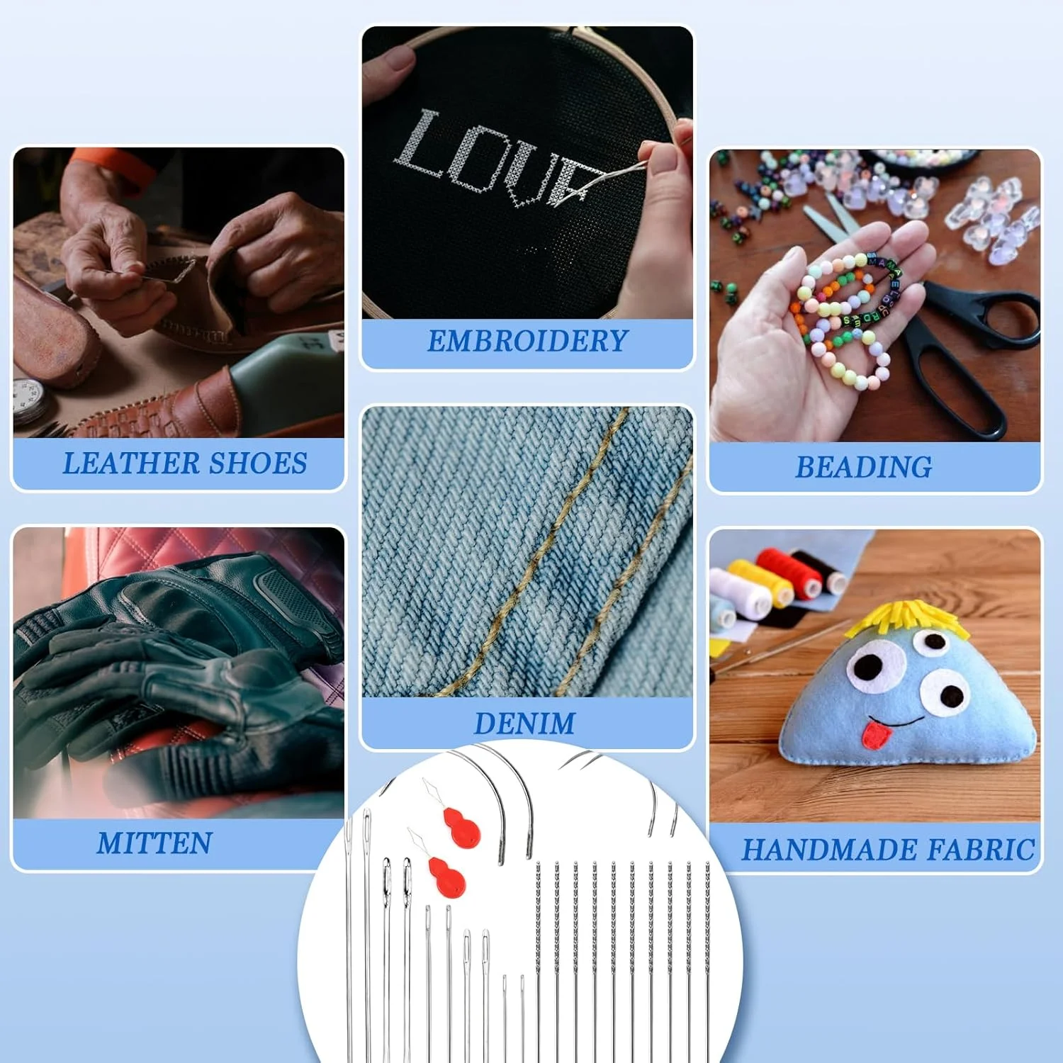 مجموعه ابزار 26 عددی رفع نخ کشیدگی، سوزن تعمیر نخ کشیدگی + سوزن دستی ضخیم + سوزن نخ کن، ابزار تعمیر بافت پارچه چرمی، سوزن دوخت برای لباس های بافتنی، پارچه های پرده ای مجموعه ابزار 26 عددی رفع نخ کشیدگی، سوزن تعمیر نخ کشیدگی + سوزن دستی ضخیم + سوزن نخ کن، ابزار تعمیر بافت پارچه چرمی، سوزن دوخت برای لباس های بافتنی، پارچه های پرده ای