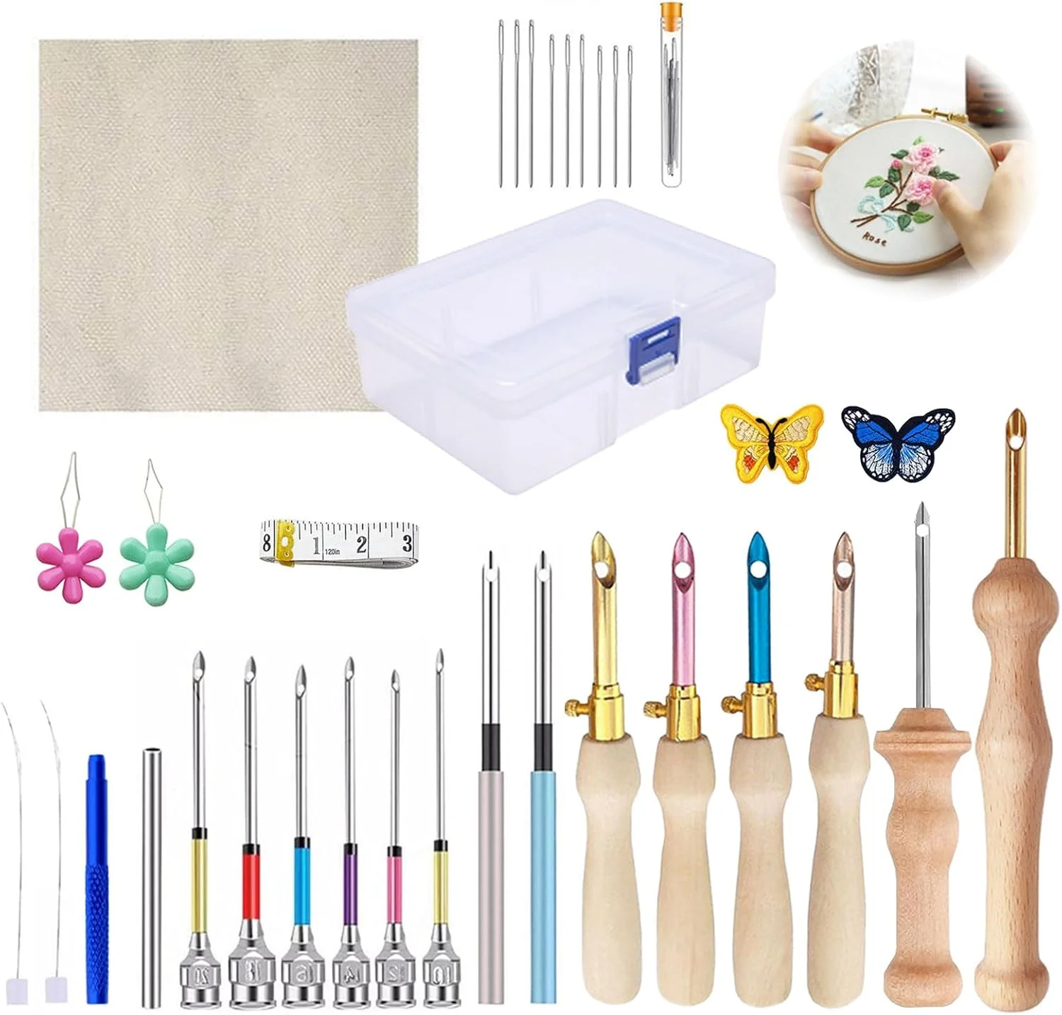 ست سوزن پانچ تفولا 35 تکه، ابزار سوزن پانچ سوزن پانچ قابل تنظیم کیت های گلدوزی دسته چوبی قلم گلدوزی پارچه سوزن پانچ مجموعه سوزن برای نخ گلدوزی مبتدیان کوک متقاطع (35) ست سوزن پانچ تفولا 35 تکه، ابزار سوزن پانچ سوزن پانچ قابل تنظیم کیت های گلدوزی دسته چوبی قلم گلدوزی پارچه سوزن پانچ مجموعه سوزن برای نخ گلدوزی مبتدیان کوک متقاطع (35)