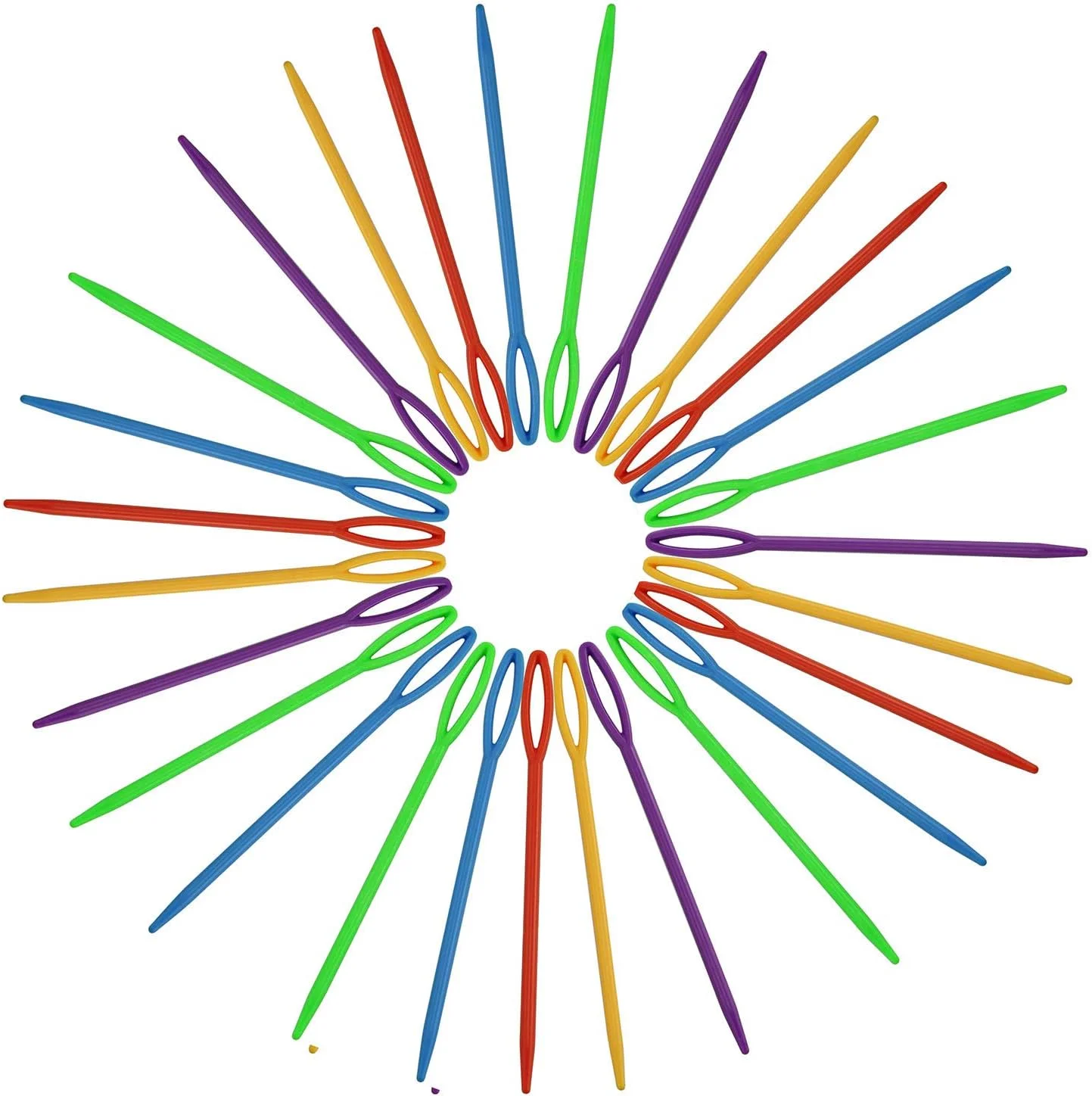 سوزن های پلاستیکی بندکشی Tegg، 50 عددی، 3.5 اینچی، سوزن های پلاستیکی ایمن با چشم بزرگ برای دوخت صنایع دستی دست ساز