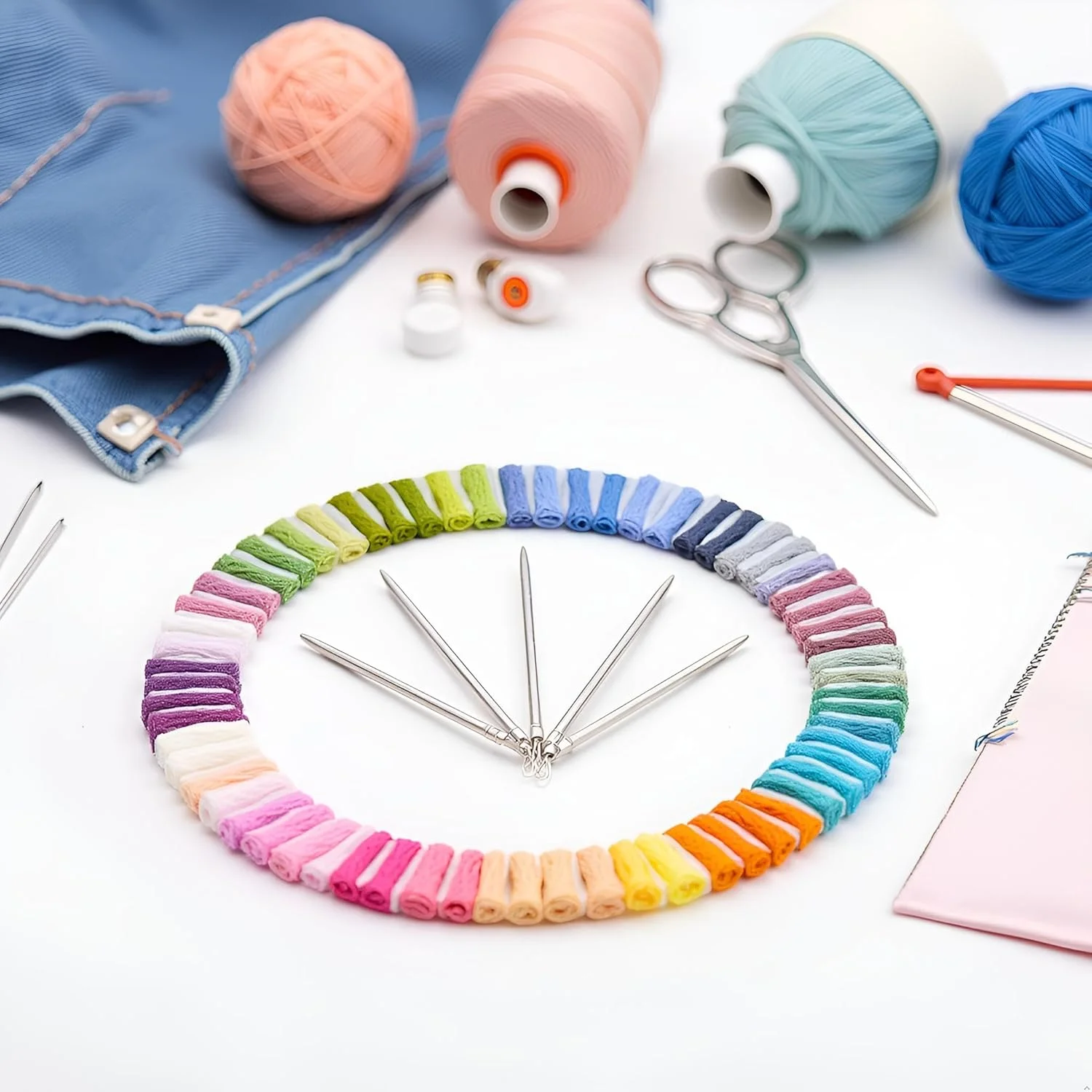 ست 3 عددی سوزن نخ‌کن سیم نایلونی نقره‌ای، سوزن با چشم بزرگ برای بافتنی، سوزن بافت نخ برای خیاطی و لوازم جانبی هنرهای دستی پارچه‌ای، سوزن نخ بزرگ، سوزن کوبلن‌دوزی، سوزن‌های نخ