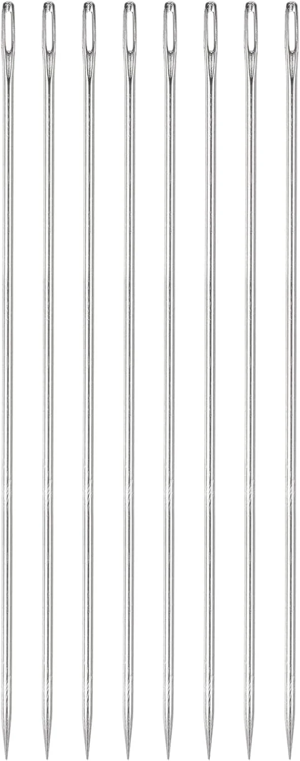 سورسینگ مپ 8 عددی سوزن روکش دوزی چشم بزرگ فوق العاده بلند 8 اینچی سوزن های خیاطی سوزن های دستی مستقیم با قابلیت نخ کشی آسان استیل ضد زنگ برای مبلمان چرم سورسینگ مپ 8 عددی سوزن روکش دوزی چشم بزرگ فوق العاده بلند 8 اینچی سوزن های خیاطی سوزن های دستی مستقیم با قابلیت نخ کشی آسان استیل ضد زنگ برای مبلمان چرم