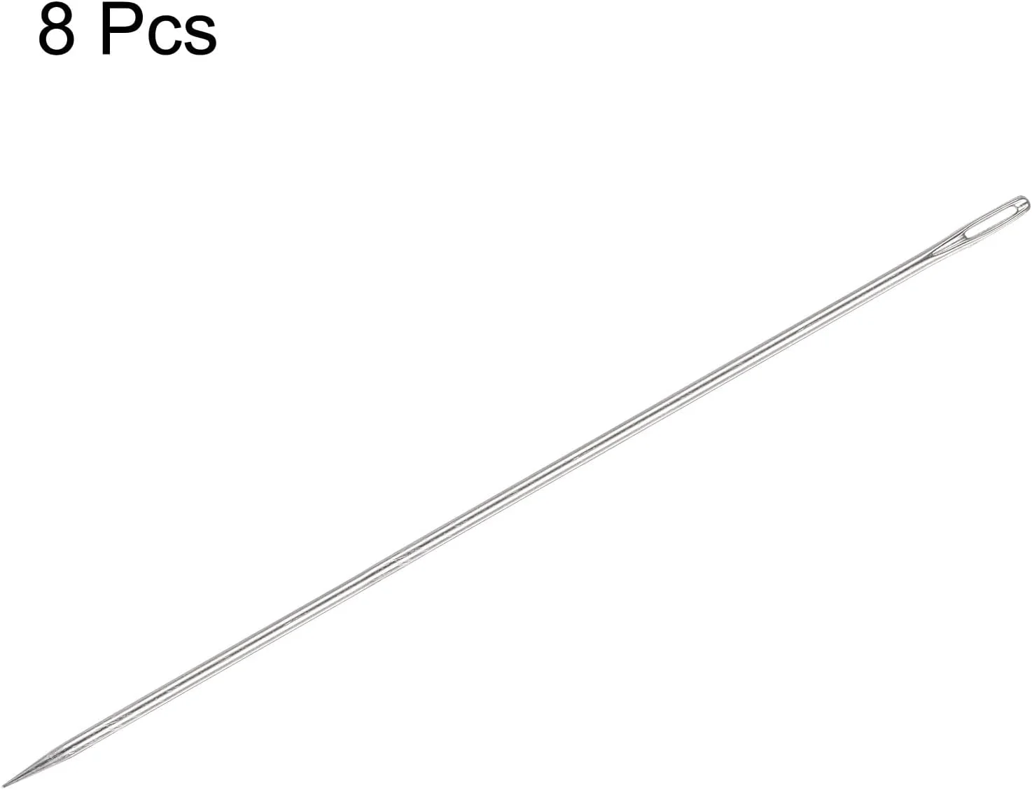 سورسینگ مپ 8 عددی سوزن روکش دوزی چشم بزرگ فوق العاده بلند 8 اینچی سوزن های خیاطی سوزن های دستی مستقیم با قابلیت نخ کشی آسان استیل ضد زنگ برای مبلمان چرم