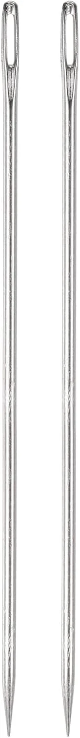 سوزن های روکش دوزی نقشه منبع 2 عددی چشم بزرگ بسیار بلند 6 اینچی سوزن های خیاطی سوزن های دستی مستقیم آسان برای نخ کردن فولاد ضد زنگ برای چرم مبلمان