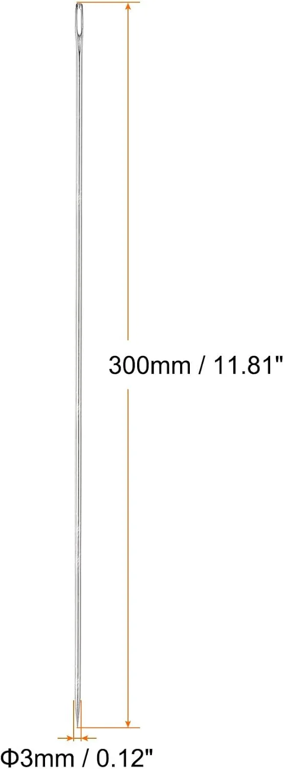 سورسینگ مپ 2 عدد سوزن روکش دوزی چشم بزرگ فوق العاده بلند 12 اینچی سوزن های خیاطی سوزن های دستی مستقیم با قابلیت نخ کشی آسان استیل ضد زنگ برای مبلمان چرم سورسینگ مپ 2 عدد سوزن روکش دوزی چشم بزرگ فوق العاده بلند 12 اینچی سوزن های خیاطی سوزن های دستی مستقیم با قابلیت نخ کشی آسان استیل ضد زنگ برای مبلمان چرم