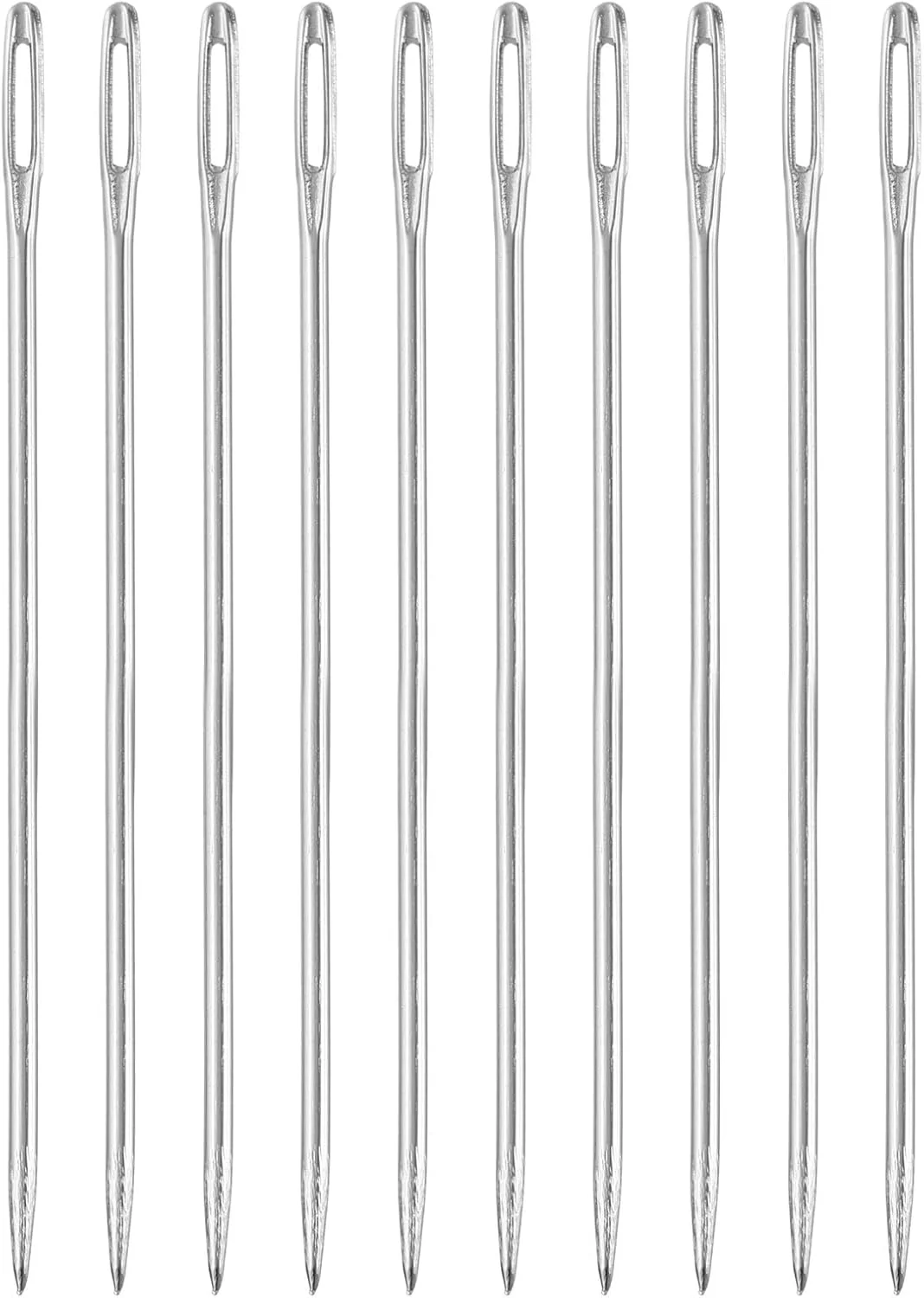 سورسینگ مپ 50 عددی سوزن های چشم بزرگ، 2.95 اینچ 1.6 میلی متر سوزن نخ دوزی آهنی کربن بالا سوزن خیاطی چشم بزرگ سوزن بافندگی برای صنایع دستی هنری خیاطی دستی، نقره ای