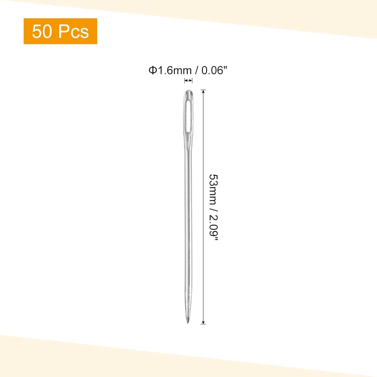 سورسینگ مپ 50 عدد سوزن چشم بزرگ، 2.09 اینچ 1.6 میلی متر سوزن نخ دوزی آهنی کربن بالا سوزن خیاطی چشم بزرگ سوزن بافندگی برای خیاطی دستی صنایع دستی هنری، نقره ای سورسینگ مپ 50 عدد سوزن چشم بزرگ، 2.09 اینچ 1.6 میلی متر سوزن نخ دوزی آهنی کربن بالا سوزن خیاطی چشم بزرگ سوزن بافندگی برای خیاطی دستی صنایع دستی هنری، نقره ای