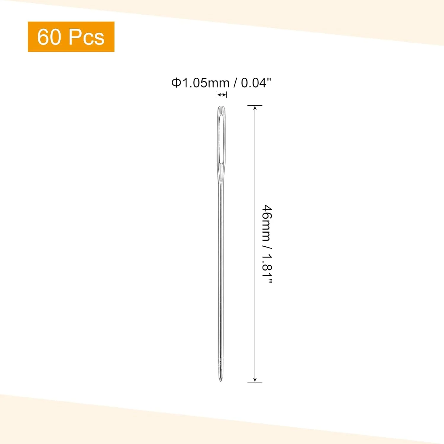 سورسینگ مپ 60 عدد سوزن خیاطی چشم بزرگ، 1.81 اینچ 1.05 میلی متر آهن کربن بالا سوزن نخ گلدوزی سوزن خیاطی سوزن با نوک گرد برای صنایع دستی هنری خیاطی دستی، نقره ای سورسینگ مپ 60 عدد سوزن خیاطی چشم بزرگ، 1.81 اینچ 1.05 میلی متر آهن کربن بالا سوزن نخ گلدوزی سوزن خیاطی سوزن با نوک گرد برای صنایع دستی هنری خیاطی دستی، نقره ای