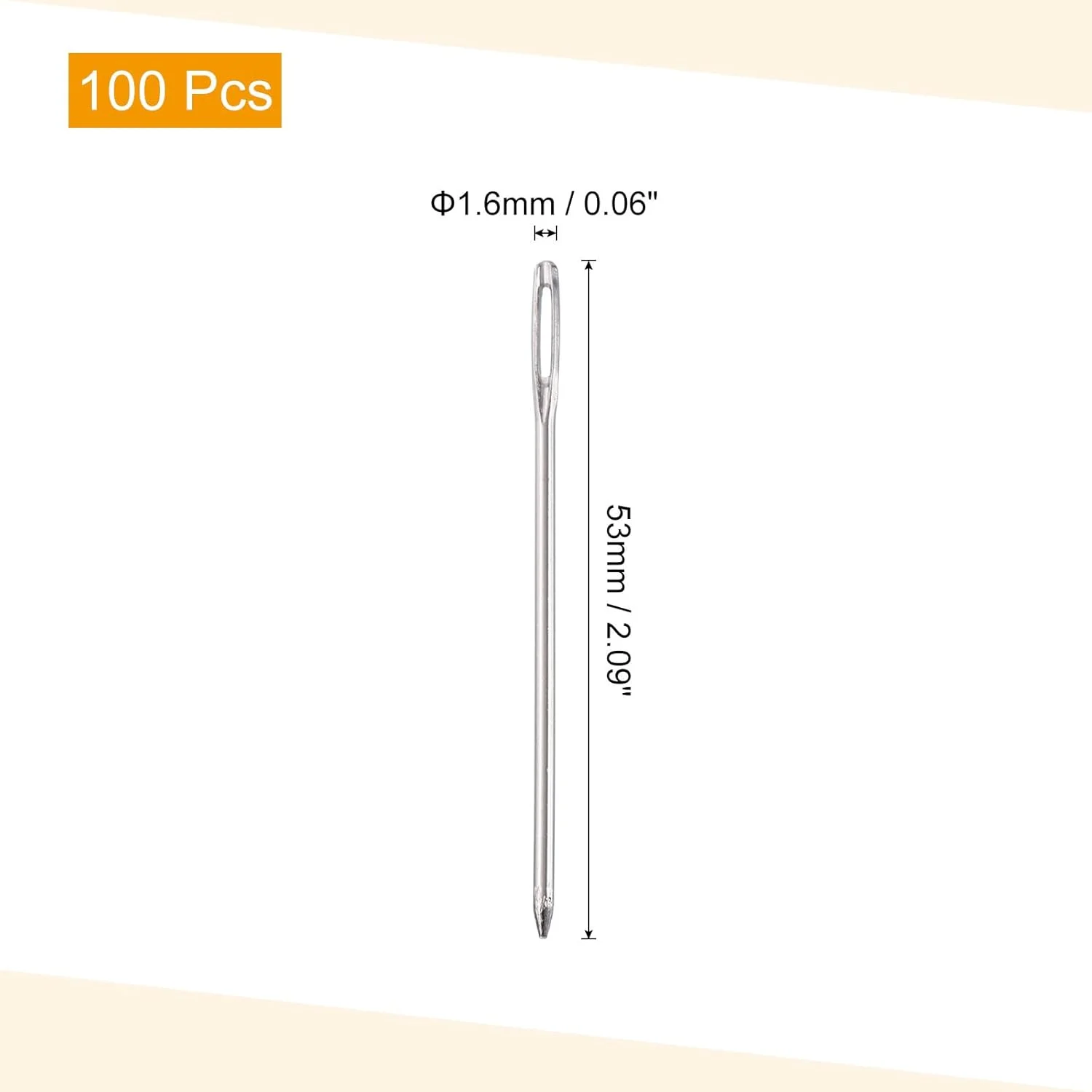 سورسینگ مپ 100 عدد سوزن چشم بزرگ، 2.09 اینچ 1.6 میلی متر سوزن نخ دوزی آهنی کربن بالا سوزن خیاطی سوزن با نوک گرد سوزن بافندگی برای خیاطی دستی صنایع دستی هنری، نقره ای سورسینگ مپ 100 عدد سوزن چشم بزرگ، 2.09 اینچ 1.6 میلی متر سوزن نخ دوزی آهنی کربن بالا سوزن خیاطی سوزن با نوک گرد سوزن بافندگی برای خیاطی دستی صنایع دستی هنری، نقره ای