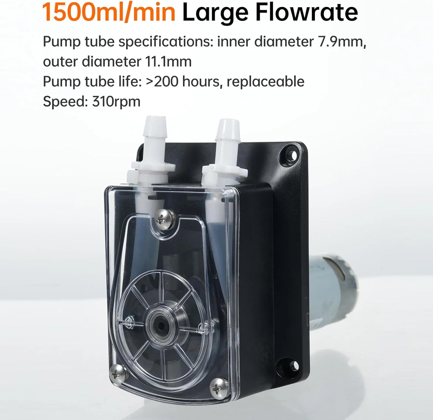 پمپ پریستالتیک Fawoonu DC 24V با جریان بالا، پمپ دوز مایع 1500 میلی لیتر در دقیقه، 2 غلطک با لوله سیلیکونی شفاف درجه مواد غذایی برای آزمایشگاه آکواریوم، تجزیه و تحلیل شیمیایی، دوز مواد افزودنی پمپ پریستالتیک Fawoonu DC 24V با جریان بالا، پمپ دوز مایع 1500 میلی لیتر در دقیقه، 2 غلطک با لوله سیلیکونی شفاف درجه مواد غذایی برای آزمایشگاه آکواریوم، تجزیه و تحلیل شیمیایی، دوز مواد افزودنی
