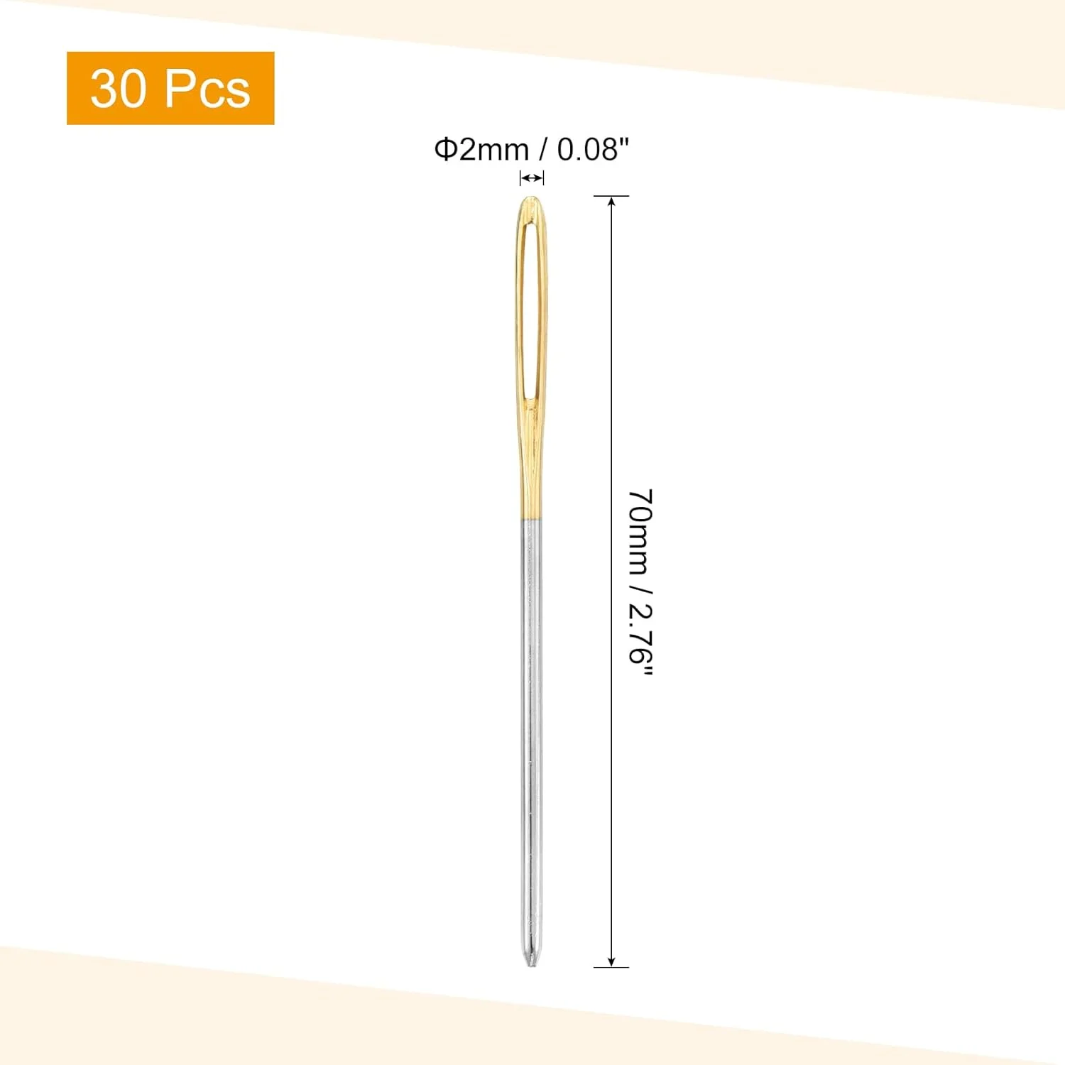 سورسینگ مپ 30 عدد سوزن خیاطی چشم بزرگ، 2.76 اینچ 2 میلی متر آهن کربن بالا سوزن نخ گلدوزی سوزن خیاطی سوزن های بافندگی برای صنایع دستی هنری خیاطی دستی، طلایی/نقره ای سورسینگ مپ 30 عدد سوزن خیاطی چشم بزرگ، 2.76 اینچ 2 میلی متر آهن کربن بالا سوزن نخ گلدوزی سوزن خیاطی سوزن های بافندگی برای صنایع دستی هنری خیاطی دستی، طلایی/نقره ای
