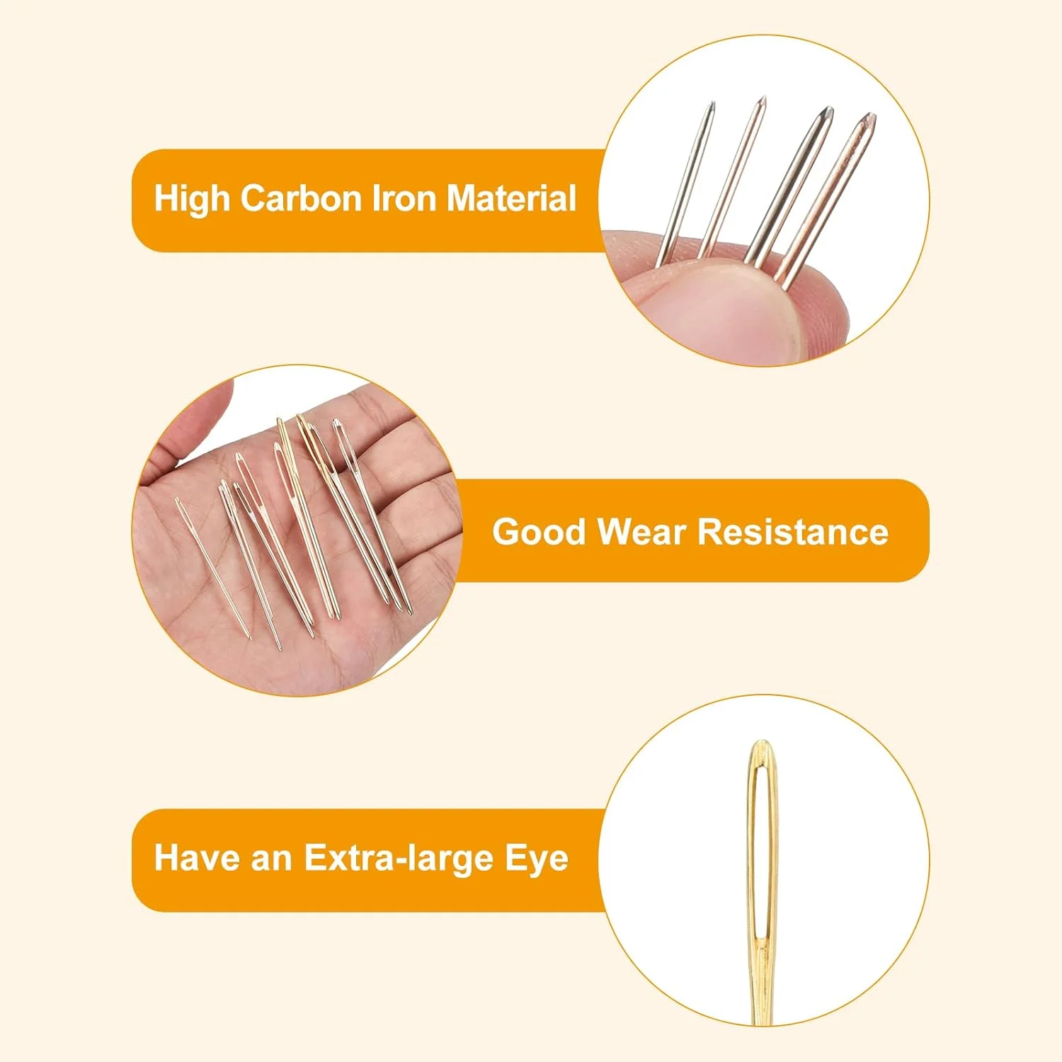 سورسینگ مپ 30 عدد سوزن خیاطی چشم بزرگ، 2.76 اینچ 2 میلی متر آهن کربن بالا سوزن نخ گلدوزی سوزن خیاطی سوزن های بافندگی برای صنایع دستی هنری خیاطی دستی، طلایی/نقره ای سورسینگ مپ 30 عدد سوزن خیاطی چشم بزرگ، 2.76 اینچ 2 میلی متر آهن کربن بالا سوزن نخ گلدوزی سوزن خیاطی سوزن های بافندگی برای صنایع دستی هنری خیاطی دستی، طلایی/نقره ای
