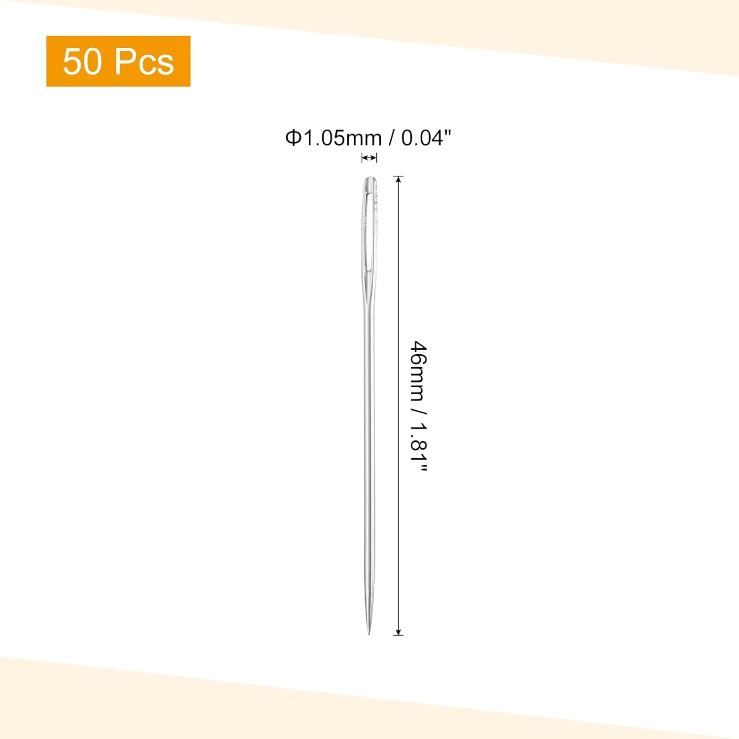 سورسینگ مپ 50 عدد سوزن چشم بزرگ، 1.81 اینچ 1.05 میلی متر سوزن بافتنی آهن کربن بالا سورسینگ مپ 50 عدد سوزن چشم بزرگ، 1.81 اینچ 1.05 میلی متر سوزن بافتنی آهن کربن بالا