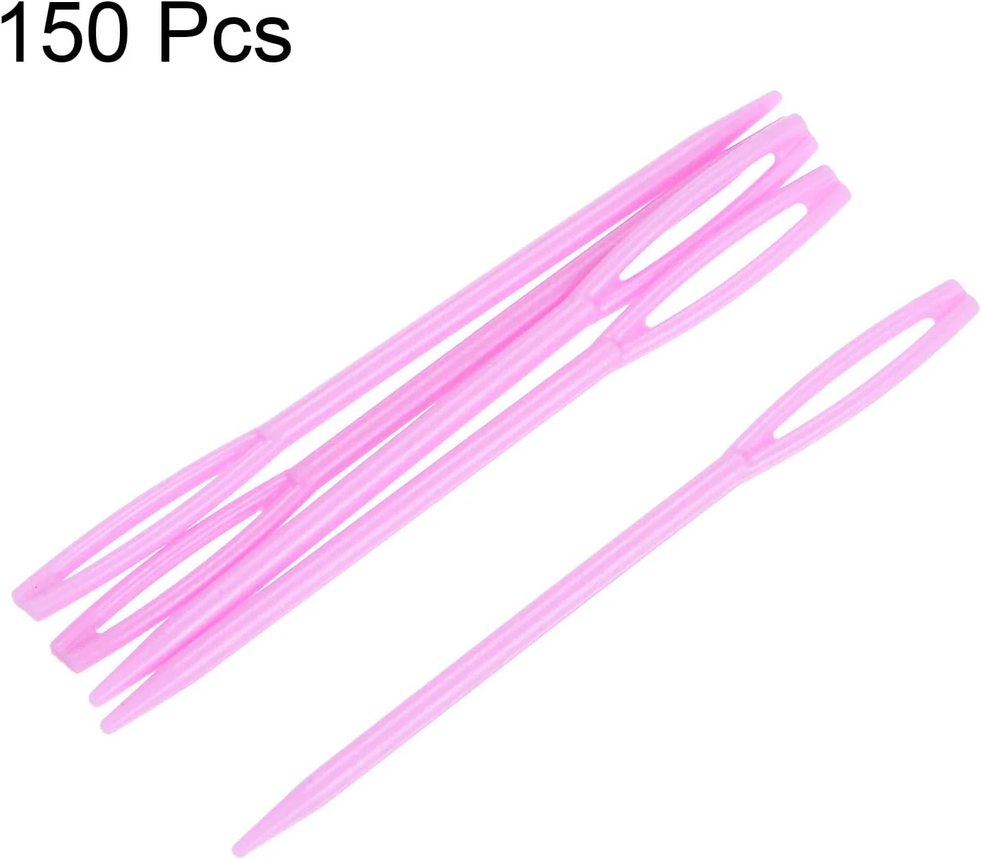 سوزن های پلاستیکی خیاطی sourcing map، 150 عدد، طول 7 سانتی متر، سوزن های ضخیم چشم بزرگ، سوزن های آموزشی برای خیاطی، صنایع دستی دست ساز، لوازم DIY، دوخت، صورتی