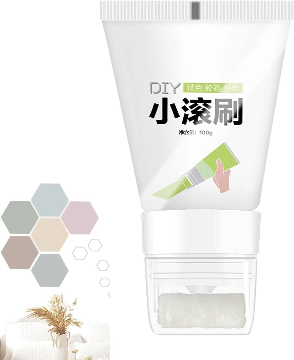 غلطک کوچک برای ترمیم دیوار، غلطک خمیر تعمیر دیوار، قلم موی رنگ آمیزی مجدد دیوار خشک برای بازسازی دیوار (سفید)