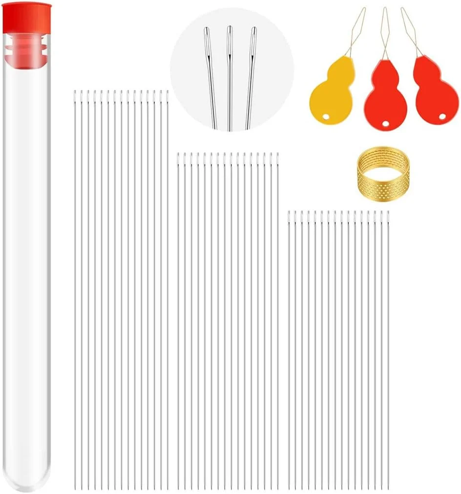 سوزن های مهره دوزی خیلی ظریف SOFEA، 65 عددی در 3 سایز مختلف به همراه سوزن نخ کن