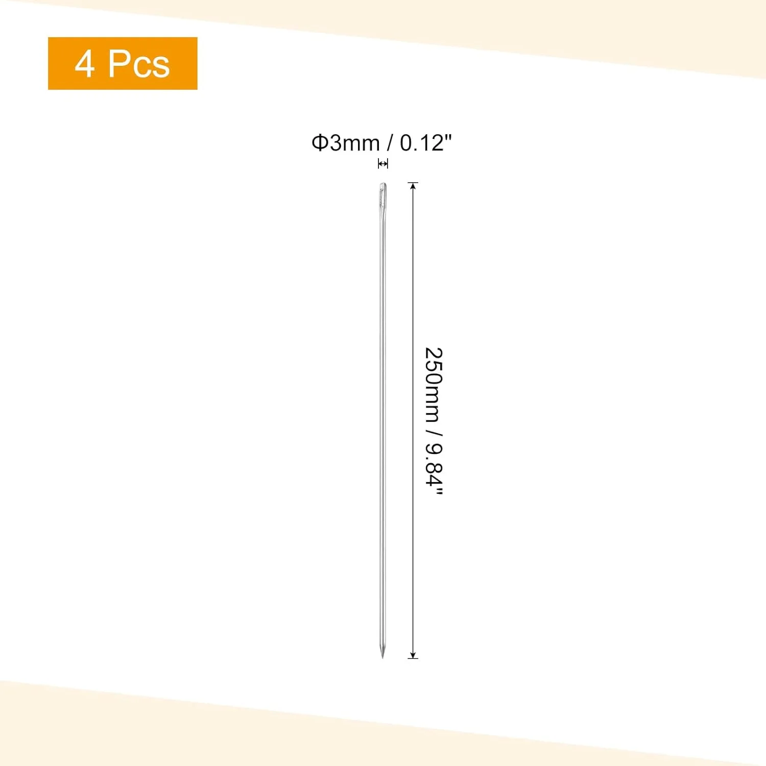 سوزن چشم بزرگ sourcing map، 4 عدد، 9.84 اینچ، 3 میلی متر، سوزن نخ دوزی فولادی، سوزن خیاطی چشم بزرگ، سوزن بافندگی برای خیاطی دستی، صنایع دستی هنری، نقره ای سوزن چشم بزرگ sourcing map، 4 عدد، 9.84 اینچ، 3 میلی متر، سوزن نخ دوزی فولادی، سوزن خیاطی چشم بزرگ، سوزن بافندگی برای خیاطی دستی، صنایع دستی هنری، نقره ای