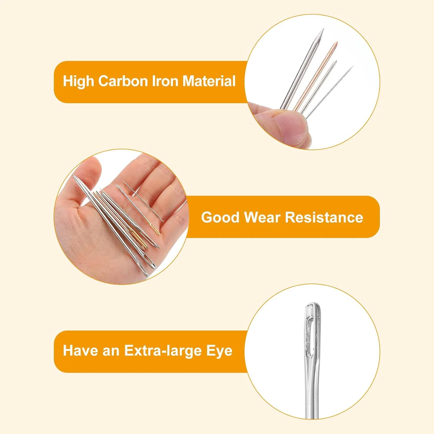 سوزن چشم بزرگ sourcing map، 4 عدد، 9.84 اینچ، 3 میلی متر، سوزن نخ دوزی فولادی، سوزن خیاطی چشم بزرگ، سوزن بافندگی برای خیاطی دستی، صنایع دستی هنری، نقره ای سوزن چشم بزرگ sourcing map، 4 عدد، 9.84 اینچ، 3 میلی متر، سوزن نخ دوزی فولادی، سوزن خیاطی چشم بزرگ، سوزن بافندگی برای خیاطی دستی، صنایع دستی هنری، نقره ای