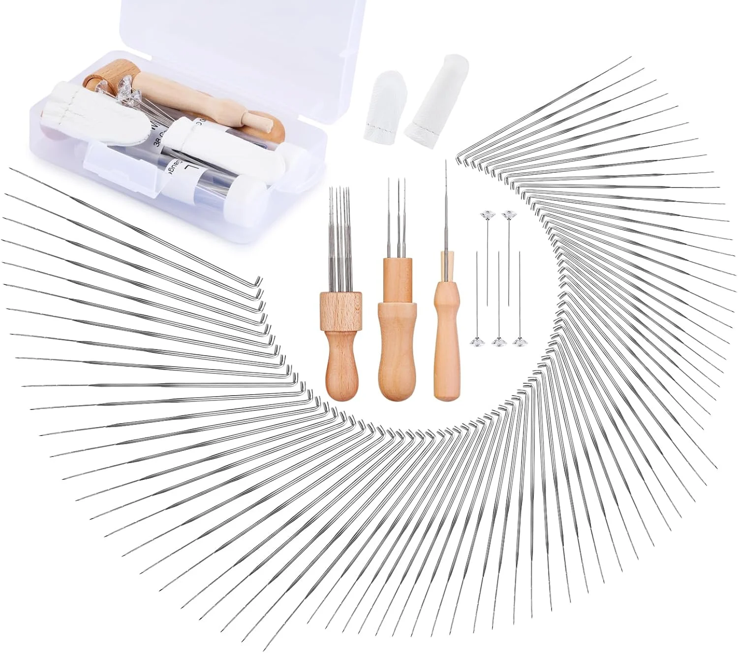 SHWAKK سوزن های نمد دوزی، 89 عدد کیت نمد دوزی سوزنی، لوازم نمد دوزی سوزنی، 75 سوزن نمد دوزی پشمی، 3 دسته چوبی برای ساخت حیوانات نمدی عروسکی نقاشی صنایع دستی گیج 36/38/40 SHWAKK سوزن های نمد دوزی، 89 عدد کیت نمد دوزی سوزنی، لوازم نمد دوزی سوزنی، 75 سوزن نمد دوزی پشمی، 3 دسته چوبی برای ساخت حیوانات نمدی عروسکی نقاشی صنایع دستی گیج 36/38/40