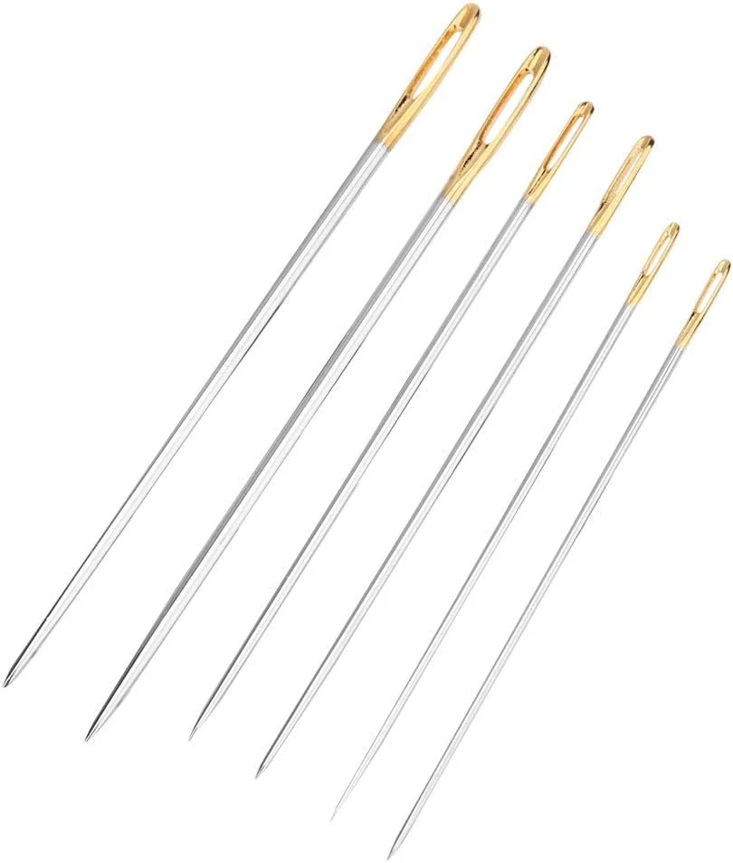 سوزن خیاطی، کیت خیاطی 6 عددی 5.7/6.2/6.9 سانتی متر مجموعه سوزن خیاطی دستی تعمیرات خانگی لباس بافتنی دستی سوزن فولاد کربنی سوزن خیاطی دستی برای پروژه های هنری و صنایع دستی
