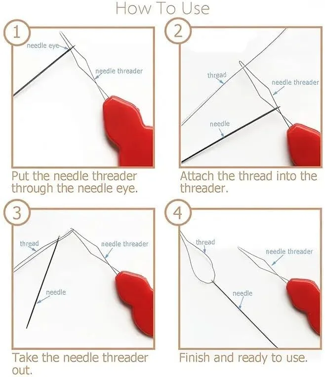ست سوزن خیاطی دستی 30 عددی، ست سوزن خیاطی دسته دار، سوزن های گلدوزی در اندازه های مختلف مناسب برای خیاطی دستی (کیت سوزن های چشم بزرگ 25 عددی)