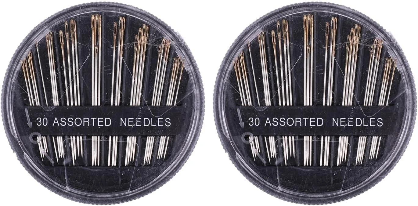 60 عدد سوزن خیاطی دستی، سوزن های متنوع برای خیاطی، ست سوزن خیاطی دسته دار، سوزن های خیاطی دستی برای تعمیر خیاطی، سوزن های گلدوزی با اندازه های مختلف مناسب برای خیاطی دستی