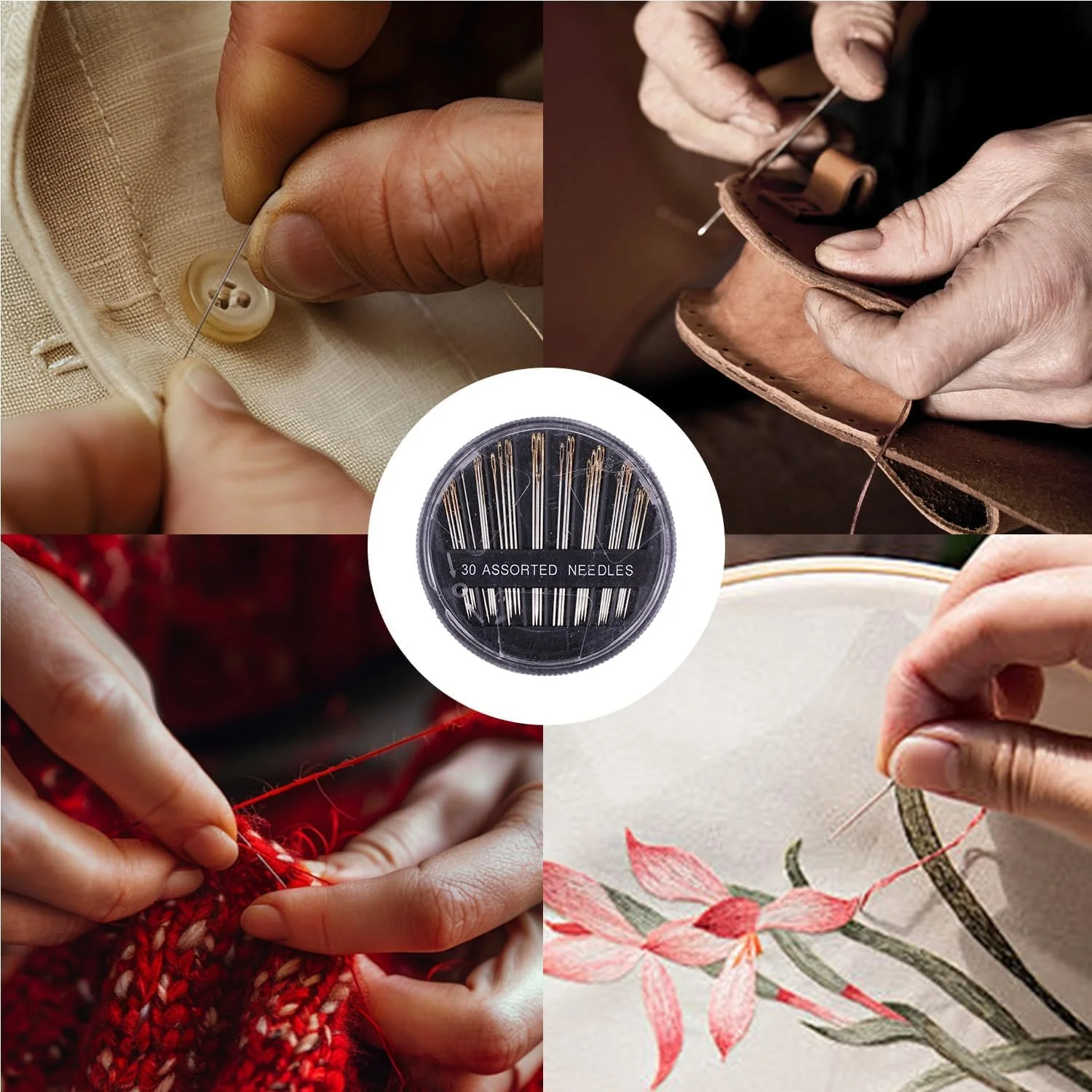 60 عدد سوزن خیاطی دستی، سوزن های متنوع برای خیاطی، ست سوزن خیاطی دسته دار، سوزن های خیاطی دستی برای تعمیر خیاطی، سوزن های گلدوزی با اندازه های مختلف مناسب برای خیاطی دستی