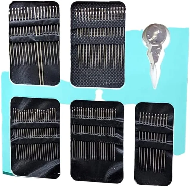 90 عدد سوزن خیاطی دستی در سایزهای مختلف با سوزن نخ کن، آسان برای دوخت و مناسب برای اهداف مختلف