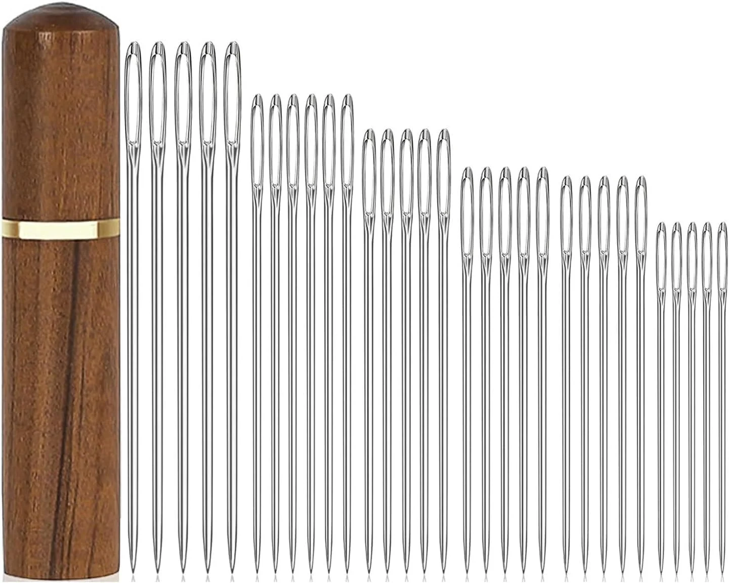 30 عدد سوزن خیاطی دستی چشم بزرگ، سوزن گلدوزی، ابزار بافتنی و دوخت آسان