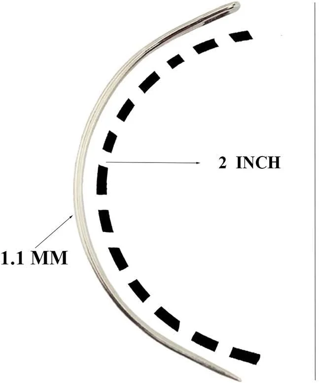 سوزن های تشک منحنی پارچه بافی مو Seed X M (2 اینچ) - بسته 6 عددی